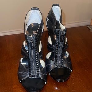 Michale Kors black stores open toe heels